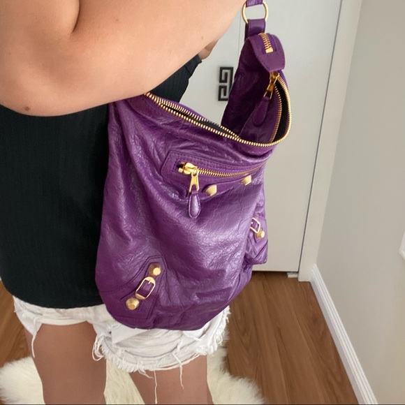 Balenciaga Violet Lambskin Giant 12 Shoulder Bag - Picture 11 of 13
